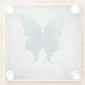 Dessous-de-verre En Verre Papillon à bijoux turquoise (Dos)