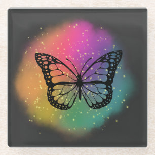 Dessous-de-verre En Verre Papillon aquarelle