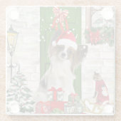 Dessous-de-verre En Verre Papillon Chien Noël (Dos)