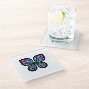 Dessous-de-verre En Verre Papillon en verre tendu