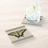 Dessous-de-verre En Verre Papillon Southwestern jaune Swallowtail (Incliné)