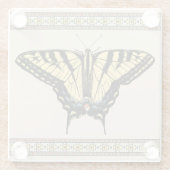 Dessous-de-verre En Verre Papillon Southwestern jaune Swallowtail (Dos)