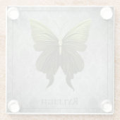 Dessous-de-verre En Verre Papillon vert bijoux (Dos)