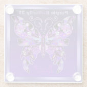 Dessous-de-verre En Verre Papillon Violet 31 (Dos)