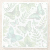 Dessous-de-verre En Verre Papillons bleu-vert (Dos)