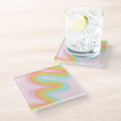 Dessous-de-verre En Verre Pâque arc-en-ciel pastel (Incliné)