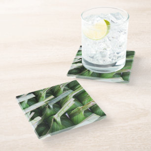 Dessous-de-verre En Verre Paquets en feuille de bananier enveloppés