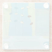 Dessous-de-verre En Verre Parade Abstraite des oeufs bleus (Dos)