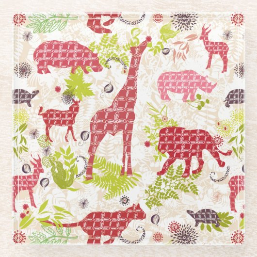 Dessous-de-verre En Verre Paradis de jungle (Devant)