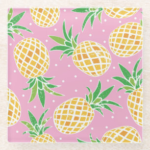 Dessous-de-verre En Verre Paradis de l'ananas : Motif tropical