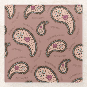 Dessous-de-verre En Verre Paramecia Paisley Personnalisable Biologie Marron