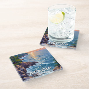 Dessous-de-verre En Verre Parc national d'Acadia   Maine Peinture Art de voy