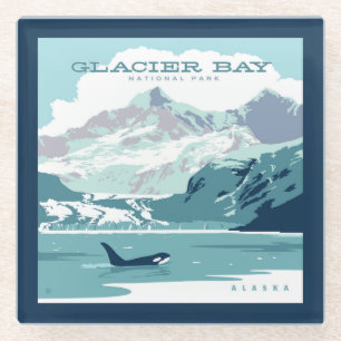 Dessous-de-verre En Verre Parc national de Glacier Bay Orca