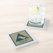 Dessous-de-verre En Verre Parc national des Glaciers Rustique (Incliné)