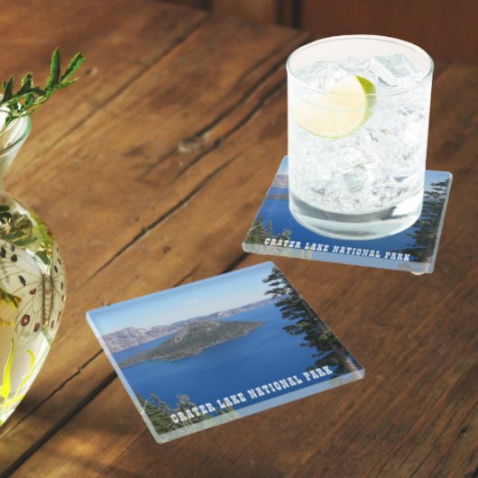 Dessous-de-verre En Verre Parc national du lac Crater pittoresque