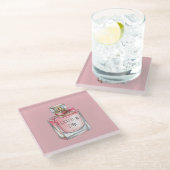 Dessous-de-verre En Verre Parfum Rose (Incliné)