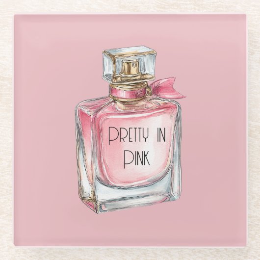 Dessous-de-verre En Verre Parfum Rose (Devant)