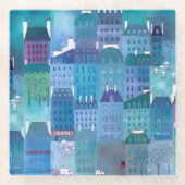 Dessous-de-verre En Verre Paris Blues (Devant)