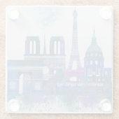 Dessous-de-verre En Verre Paris Skyline - Aquarelle bleu (Dos)