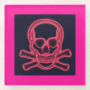 Dessous-de-verre En Verre Parlez Comme Un Jour De Pirate, Rose