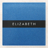 Dessous-de-verre En Verre Parties scintillant bleue, Arrière - plan Parties  (Devant)