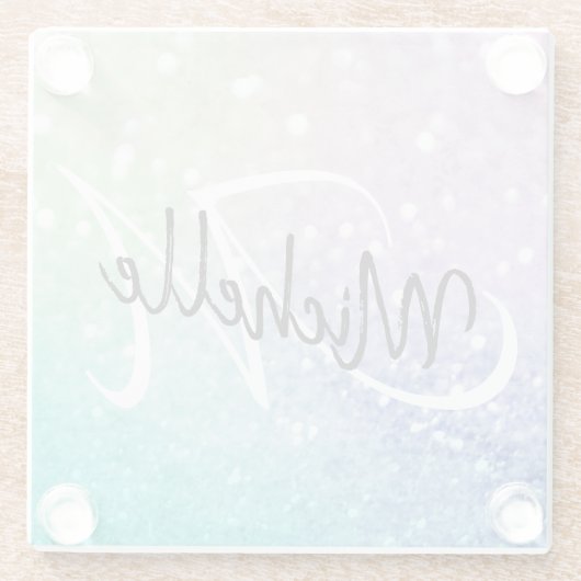 Dessous-de-verre En Verre Parties scintillant Bokeh Glamour Élégant (Dos)