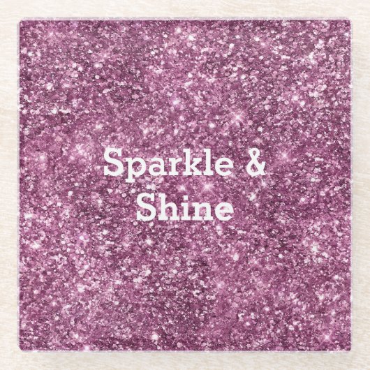 Dessous-de-verre En Verre Parties scintillant Bokeh rose (Devant)