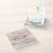 Dessous-de-verre En Verre Parties scintillant brillante rose (Incliné)