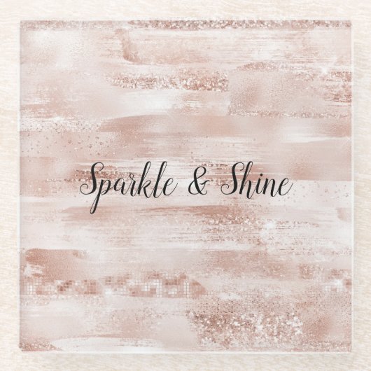 Dessous-de-verre En Verre Parties scintillant brillante rose (Devant)