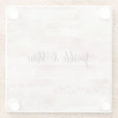 Dessous-de-verre En Verre Parties scintillant brillante rose (Dos)