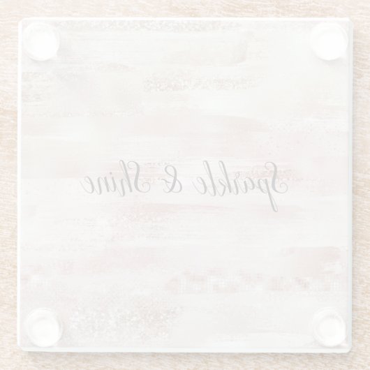 Dessous-de-verre En Verre Parties scintillant brillante rose (Dos)