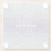 Dessous-de-verre En Verre Parties scintillant d'argent pourpre (Dos)