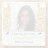 Dessous-de-verre En Verre Parties scintillant D'Or Et Étincelles Blanches - (Dos)