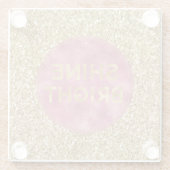 Dessous-de-verre En Verre Parties scintillant dorée rose brillant (Dos)