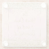 Dessous-de-verre En Verre Parties scintillant en or rose pâle belle citation (Dos)