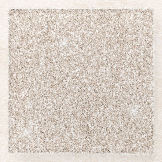 Dessous-de-verre En Verre Parties scintillant Glitz crème brillante (Devant)