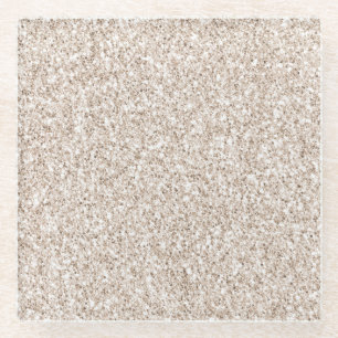 Dessous-de-verre En Verre Parties scintillant Glitz crème brillante étince