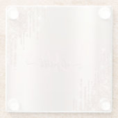 Dessous-de-verre En Verre Parties scintillant modernes Rose Monogramme or  (Dos)