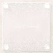 Dessous-de-verre En Verre Parties scintillant or Rose Glam (Dos)