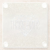 Dessous-de-verre En Verre Parties scintillant or Silver Diamond brillant (Dos)