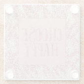 Dessous-de-verre En Verre Parties scintillant rose crème Glitz Feuilles trop (Dos)