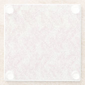 Dessous-de-verre En Verre Parties scintillant rose crème Glitz Feuilles trop (Dos)