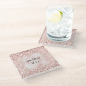 Dessous-de-verre En Verre Parties scintillant rose pâle (Incliné)