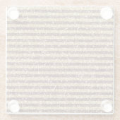 Dessous-de-verre En Verre Parties scintillant rouge or rayures (Dos)