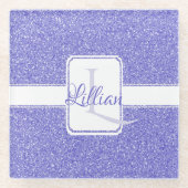 Dessous-de-verre En Verre Parties scintillant violet Dessous de verre de ver (Devant)