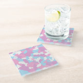 Dessous-de-verre En Verre Pastel Camouflage Motif d'art Abstrait (Incliné)