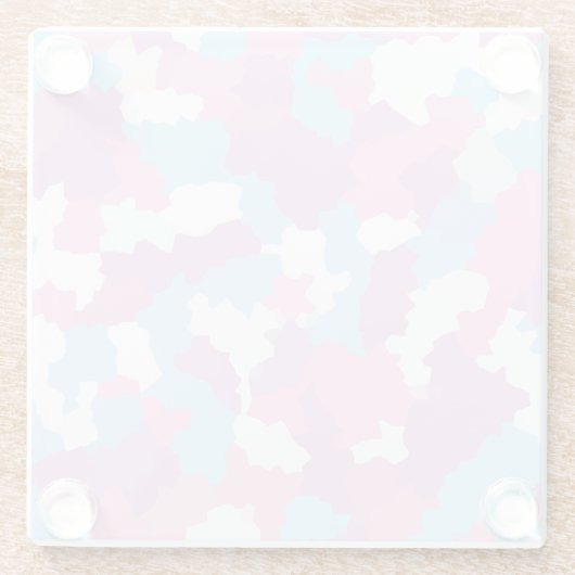 Dessous-de-verre En Verre Pastel Camouflage Motif d'art Abstrait (Dos)