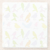 Dessous-de-verre En Verre Pastel Coloured Variété d'oiseaux Motif (Dos)