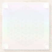 Dessous-de-verre En Verre Pastel Mandala Énergie Argentée  (Dos)