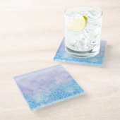 Dessous-de-verre En Verre Pastel Mandela rose et violet (Incliné)